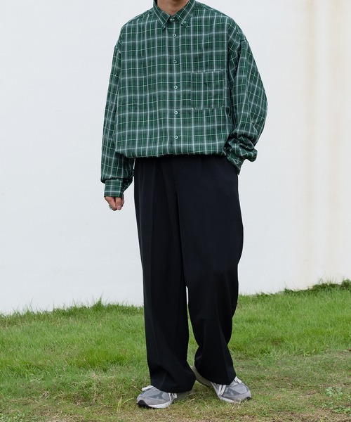 kutir(クティール)の「チェックルーズビッグシャツ(シャツ/ブラウス・メンズ・グリーン/ブルー/ブラック・MEDIUM/LARGE)」の13枚目の写真