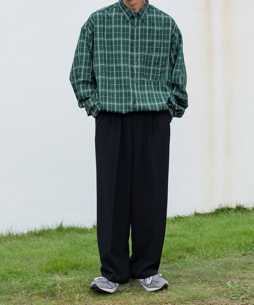 kutir(クティール)の「チェックルーズビッグシャツ(シャツ/ブラウス・メンズ・グリーン/ブルー/ブラック・MEDIUM/LARGE)」の14枚目の写真
