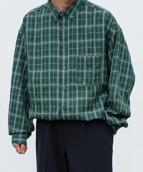 kutir(クティール)の「チェックルーズビッグシャツ(シャツ/ブラウス・メンズ・グリーン/ブルー/ブラック・MEDIUM/LARGE)」の17枚目の写真