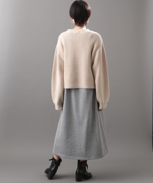 AVIREX（アヴィレックス）の「ニット＆メランジレイヤードワンピースドレス/ KNIT&MELANGE LAYERED ONEPIECE　DRESS（ワンピース・レディース・カーキ/アイボリー・FREE）」の11枚目の写真