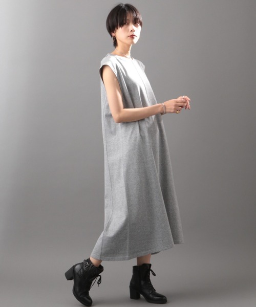 AVIREX（アヴィレックス）の「ニット＆メランジレイヤードワンピースドレス/ KNIT&MELANGE LAYERED ONEPIECE　DRESS（ワンピース・レディース・カーキ/アイボリー・FREE）」の15枚目の写真