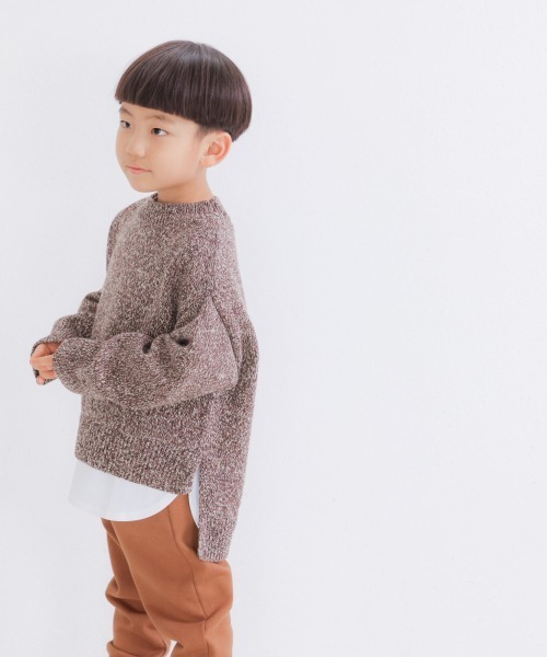 LOWRYS FARM（ローリーズファーム）の「ヨリモクチュニックニット　235686（ニット/セーター・キッズ・ブラウン/グレー/グリーン・110cm/120cm/130cm）」の9枚目の写真