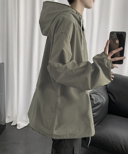 MGV(エムジーヴィー)の「ビックシルエットシンプルアノラックパーカー(パーカー・メンズ・ブラック/カーキ・MEDIUM/LARGE/X-LARGE)」の8枚目の写真