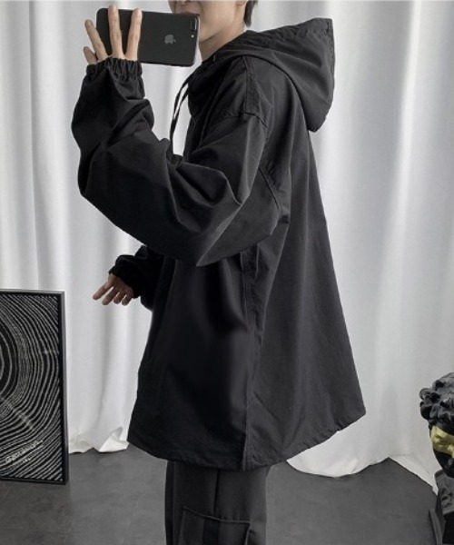 MGV(エムジーヴィー)の「ビックシルエットシンプルアノラックパーカー(パーカー・メンズ・ブラック/カーキ・MEDIUM/LARGE/X-LARGE)」の5枚目の写真