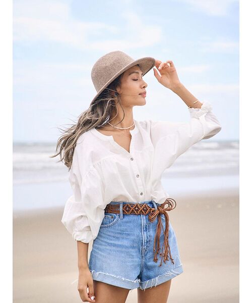 To the sea(トゥーザシー)の「ギャザーボリュームブラウス(シャツ/ブラウス・レディース・ホワイト/ベージュ/ダークオレンジ・FREE)」の18枚目の写真