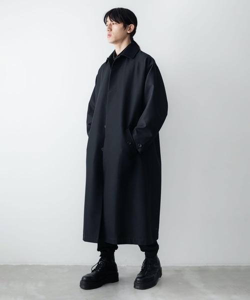 ato(アトウ)の「Balmacaan Coat(ステンカラーコート・メンズ・ブラック/ベージュ・44/46/48)」の11枚目の写真