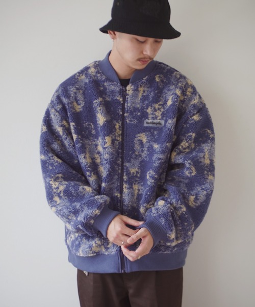 Mark Gonzales（マーク・ゴンザレス）の「【 Mark Gonzales / マークゴンザレス 】 MA-1タイプ ボア フリース ジャケット（MA-1・メンズ・ブルー/ベージュ/オフホワイト・XL/M/L）」の3枚目の写真