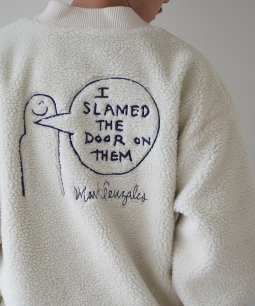 Mark Gonzales（マーク・ゴンザレス）の「【 Mark Gonzales / マークゴンザレス 】 MA-1タイプ ボア フリース ジャケット（MA-1・メンズ・ブルー/ベージュ/オフホワイト・XL/M/L）」の18枚目の写真