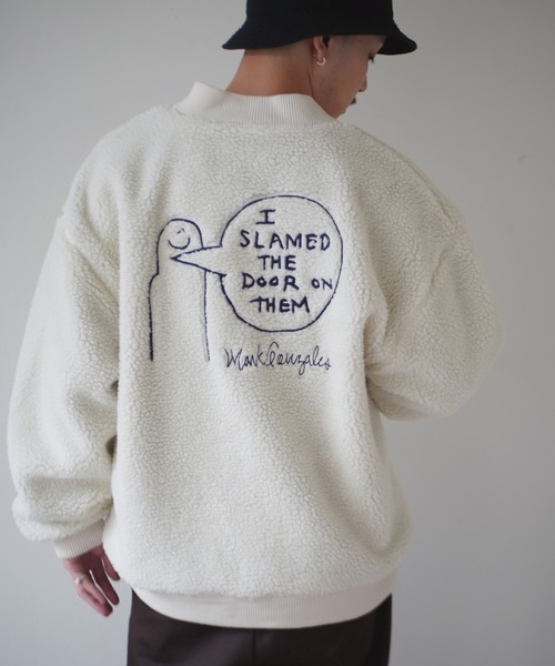 Mark Gonzales（マーク・ゴンザレス）の「【 Mark Gonzales / マークゴンザレス 】 MA-1タイプ ボア フリース ジャケット（MA-1・メンズ・ブルー/ベージュ/オフホワイト・XL/M/L）」の17枚目の写真