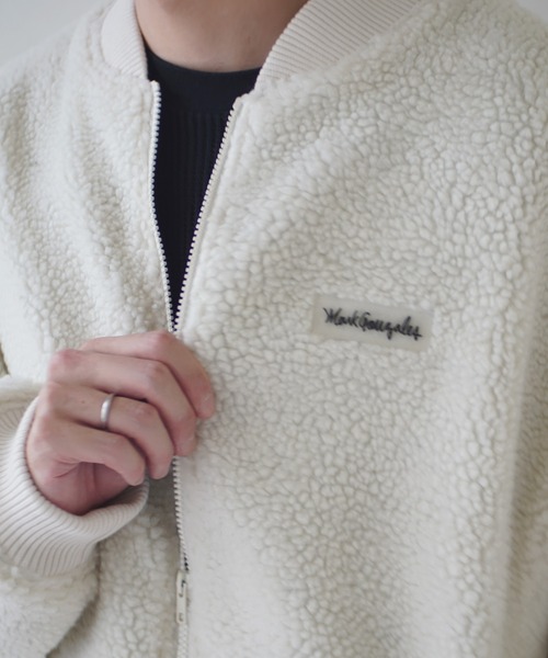 Mark Gonzales（マーク・ゴンザレス）の「【 Mark Gonzales / マークゴンザレス 】 MA-1タイプ ボア フリース ジャケット（MA-1・メンズ・ブルー/ベージュ/オフホワイト・XL/M/L）」の13枚目の写真