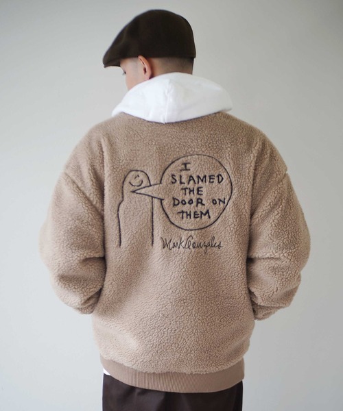 Mark Gonzales（マーク・ゴンザレス）の「【 Mark Gonzales / マークゴンザレス 】 MA-1タイプ ボア フリース ジャケット（MA-1・メンズ・ブルー/ベージュ/オフホワイト・XL/M/L）」の12枚目の写真