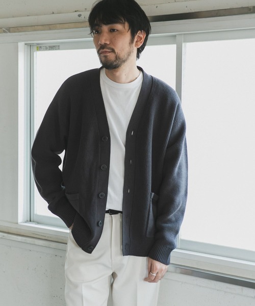 URBAN RESEARCH DOORS(アーバンリサーチドアーズ)の「ハードニットカーディガン(カーディガン/ボレロ・メンズ・チャコールグレー/ホワイト系その他/ブルー系その他・40/38)」の19枚目の写真
