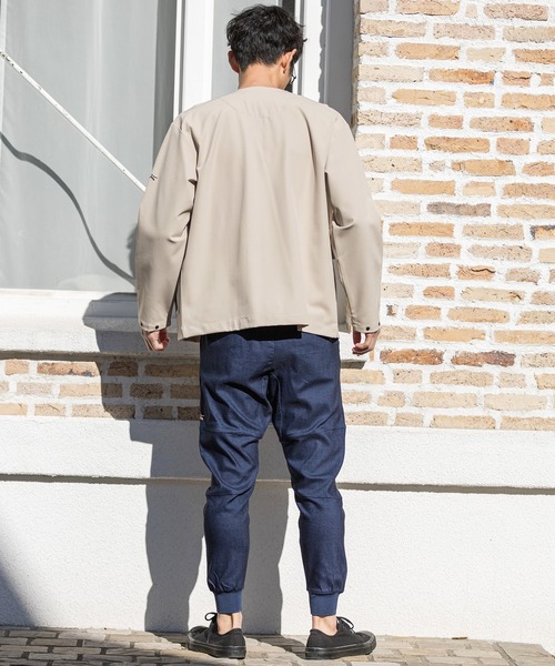 CALL&RESPONSE（コールアンドレスポンス）の「mj8343-マキシマムストレッチ-ノーカラーブルゾン（ブルゾン・メンズ・ブラック/ベージュ・5/2/4）」の9枚目の写真