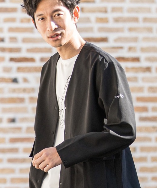 CALL&RESPONSE（コールアンドレスポンス）の「mj8343-マキシマムストレッチ-ノーカラーブルゾン（ブルゾン・メンズ・ブラック/ベージュ・5/2/4）」の11枚目の写真