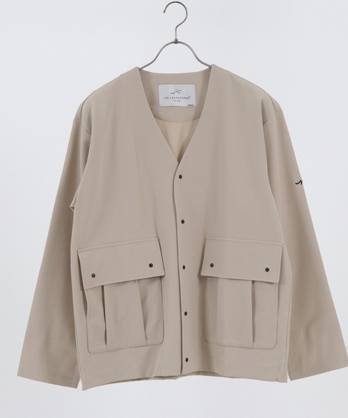 CALL&RESPONSE（コールアンドレスポンス）の「mj8343-マキシマムストレッチ-ノーカラーブルゾン（ブルゾン・メンズ・ブラック/ベージュ・5/2/4）」の17枚目の写真