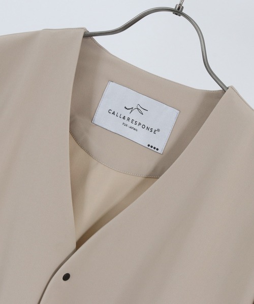 CALL&RESPONSE（コールアンドレスポンス）の「mj8343-マキシマムストレッチ-ノーカラーブルゾン（ブルゾン・メンズ・ブラック/ベージュ・5/2/4）」の19枚目の写真