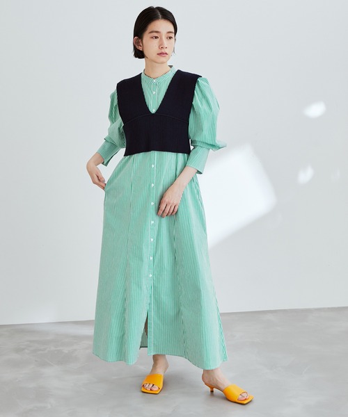 Web限定 ビスチェコンビシャツワンピース シャツワンピース Adam Et Rope アダムエロペ のファッション通販 Zozotown