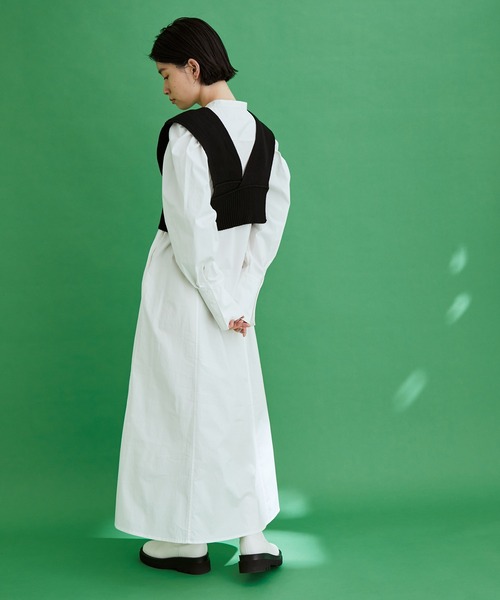 ADAM ET ROPE'(アダムエロペ)の「【一部直営店舗・WEB限定】ビスチェコンビシャツワンピース(シャツワンピース・レディース・ダークグリーン/ホワイト系その他/ブルー系その他4・FREE)」の8枚目の写真