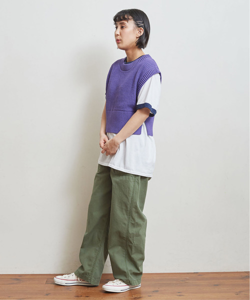 CHILD WOMAN(チャイルドウーマン)の「☆コットンリリヤン あぜショートベスト(ベスト・レディース・パープル/サックスブルー/イエロー/アイボリー/ネイビー/グリーン/レッド・FREE)」の19枚目の写真