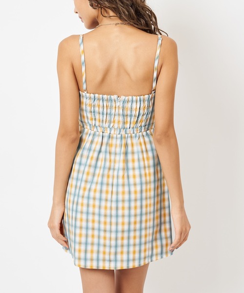 SPIRALGIRL（スパイラルガール）の「チェック柄キャミワンピース（ワンピース・レディース・ブラック系/イエロー系・FREE）」の14枚目の写真