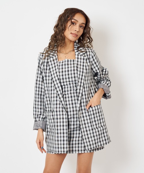 SPIRALGIRL（スパイラルガール）の「チェック柄キャミワンピース（ワンピース・レディース・ブラック系/イエロー系・FREE）」の16枚目の写真