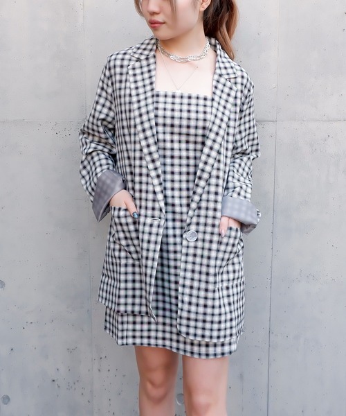 SPIRALGIRL（スパイラルガール）の「チェック柄キャミワンピース（ワンピース・レディース・ブラック系/イエロー系・FREE）」の21枚目の写真