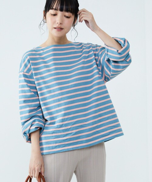 カラーボーダーバスクロングスリーブTシャツ