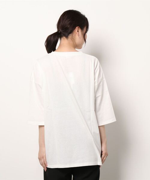 coca（coca）（コカ）の「大人ニュアンスカレッジTEE（Tシャツ/カットソー・レディース・ホワイト/ブルー・ONE SIZE）」の4枚目の写真