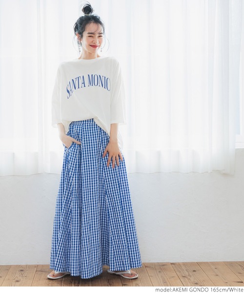 coca（coca）（コカ）の「大人ニュアンスカレッジTEE（Tシャツ/カットソー・レディース・ホワイト/ブルー・ONE SIZE）」の12枚目の写真