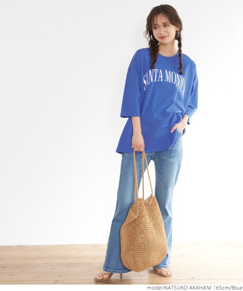 coca（coca）（コカ）の「大人ニュアンスカレッジTEE（Tシャツ/カットソー・レディース・ホワイト/ブルー・ONE SIZE）」の14枚目の写真