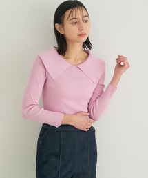 ビッグカラーリブプルオーバー