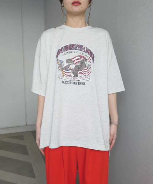 CORNERS（コーナーズ）の「イーグルプリントTシャツ（Tシャツ/カットソー・レディース・オフホワイト/スミクロ/オートミール/ホワイト系その他2/ブラック系その他/ブラック系その他3/ブラック/ブラック系その他2/ホワイト/ホワイト系その他/ホワイト系その他3・FREE）」の16枚目の写真