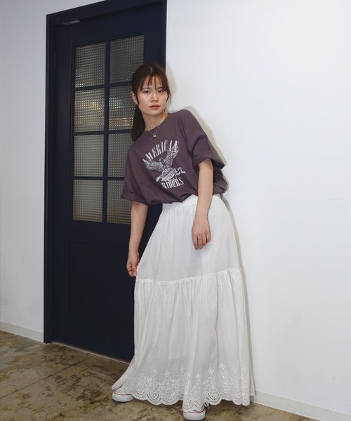 CORNERS(コーナーズ)の「イーグルプリントTシャツ(Tシャツ/カットソー・レディース・オフホワイト/スミクロ/オートミール/ホワイト系その他2/ブラック系その他/ブラック系その他3/ブラック/ブラック系その他2/ホワイト/ホワイト系その他/ホワイト系その他3・FREE)」の18枚目の写真