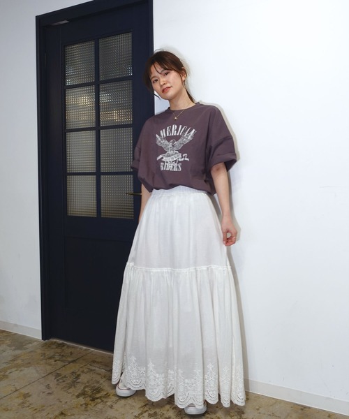CORNERS(コーナーズ)の「イーグルプリントTシャツ(Tシャツ/カットソー・レディース・オフホワイト/スミクロ/オートミール/ホワイト系その他2/ブラック系その他/ブラック系その他3/ブラック/ブラック系その他2/ホワイト/ホワイト系その他/ホワイト系その他3・FREE)」の19枚目の写真