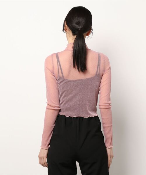 ハイネック シアーラメトップス TINA：JOJUN（Tシャツ