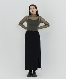 ハイネック シアーラメトップス TINA：JOJUN