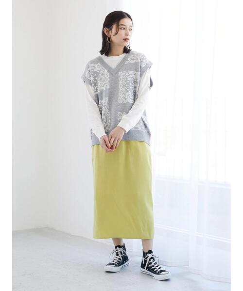 Green　Parks（グリーンパークス）の「サテンIラインスカート（スカート・レディース・オレンジ/グリーン/ホワイト系その他2・FREE）」の13枚目の写真