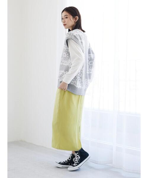 Green　Parks（グリーンパークス）の「サテンIラインスカート（スカート・レディース・オレンジ/グリーン/ホワイト系その他2・FREE）」の15枚目の写真