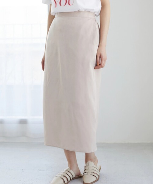 Green　Parks（グリーンパークス）の「サテンIラインスカート（スカート・レディース・オレンジ/グリーン/ホワイト系その他2・FREE）」の2枚目の写真