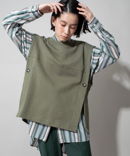 Munich（ミューニック）の「30/10フレンチテリーオーバージレ（Tシャツ/カットソー・レディース・ブラック/カーキ/ライトベージュ・FREE）」の3枚目の写真