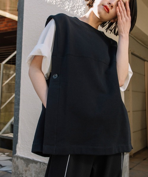 Munich（ミューニック）の「30/10フレンチテリーオーバージレ（Tシャツ/カットソー・レディース・ブラック/カーキ/ライトベージュ・FREE）」の2枚目の写真