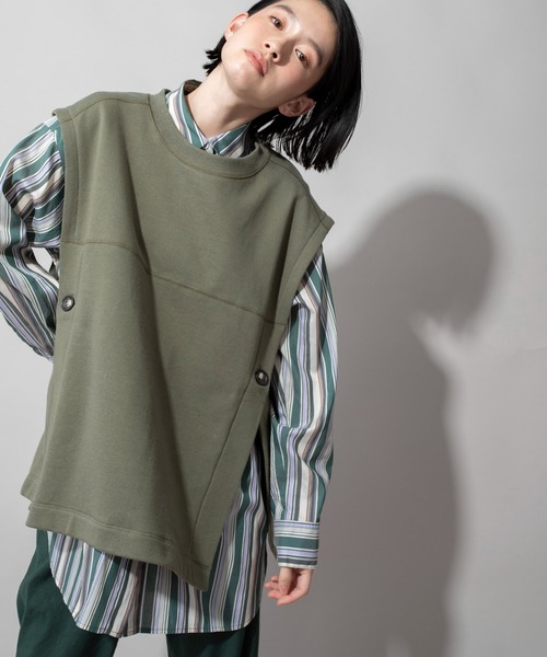 Munich（ミューニック）の「30/10フレンチテリーオーバージレ（Tシャツ/カットソー・レディース・ブラック/カーキ/ライトベージュ・FREE）」の7枚目の写真