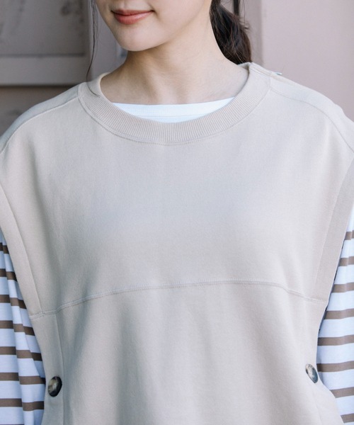 Munich（ミューニック）の「30/10フレンチテリーオーバージレ（Tシャツ/カットソー・レディース・ブラック/カーキ/ライトベージュ・FREE）」の21枚目の写真