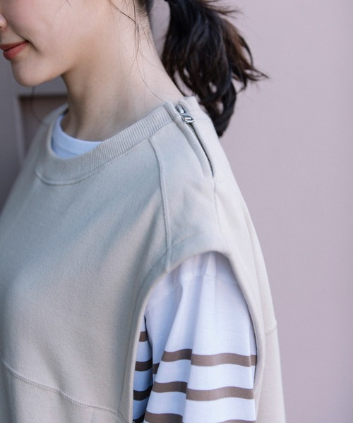 Munich（ミューニック）の「30/10フレンチテリーオーバージレ（Tシャツ/カットソー・レディース・ブラック/カーキ/ライトベージュ・FREE）」の22枚目の写真