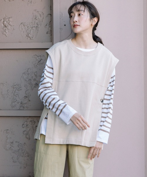 Munich（ミューニック）の「30/10フレンチテリーオーバージレ（Tシャツ/カットソー・レディース・ブラック/カーキ/ライトベージュ・FREE）」の18枚目の写真