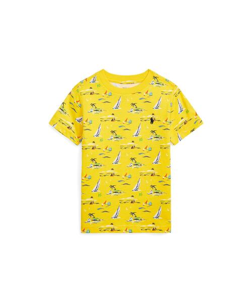 セールボートプリント コットン ジャージー Tシャツ
