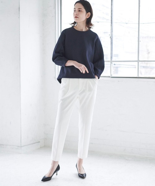 la.f…(ラエフ)の「HAUTEC ペグトップパンツ《セットアップ対応/洗濯機で洗える》(スラックス・レディース・ホワイト/ネイビー/グレー/ダークネイビー/ホワイト系その他・11号/7号/9号)」の15枚目の写真