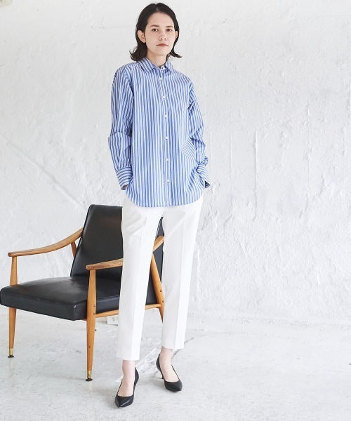 la.f…(ラエフ)の「HAUTEC ペグトップパンツ《セットアップ対応/洗濯機で洗える》(スラックス・レディース・ホワイト/ネイビー/グレー/ダークネイビー/ホワイト系その他・11号/7号/9号)」の21枚目の写真