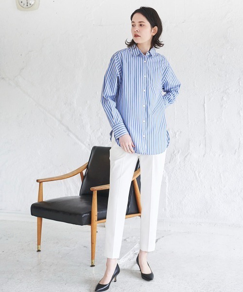 la.f…(ラエフ)の「HAUTEC ペグトップパンツ《セットアップ対応/洗濯機で洗える》(スラックス・レディース・ホワイト/ネイビー/グレー/ダークネイビー/ホワイト系その他・11号/7号/9号)」の22枚目の写真
