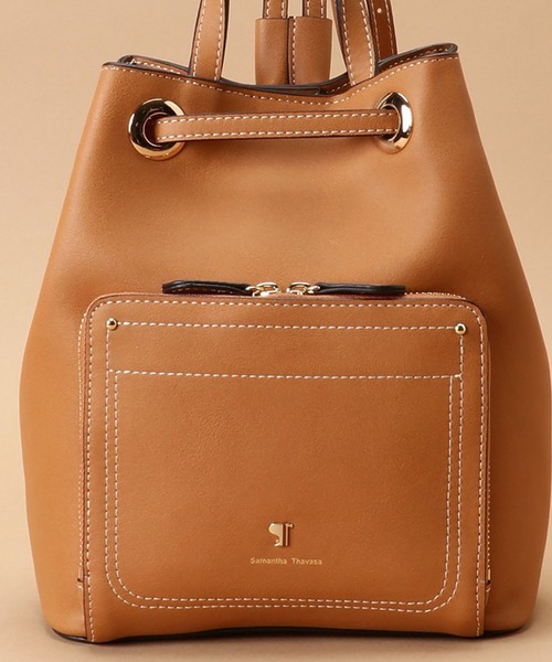 Samantha Thavasa（サマンサタバサ）の「Pomme d'espoir ポムディスポワール ステッチリュック（バックパック/リュック・レディース・ネイビー/キャメル/グレイッシュベージュ・FREE）」の7枚目の写真